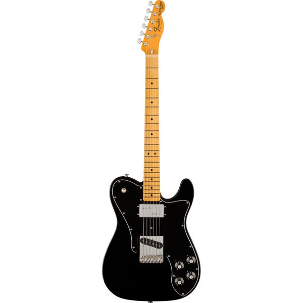 Fender American Vintage II 1977 Telecaster Custom Black MN Electric Guitar with Case