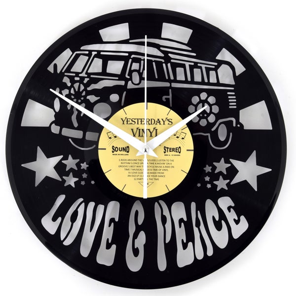 Yesterday's Vinyl Love & Peace Wall Clock