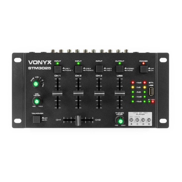 Vonyx STM3025B table de mixage 4 canaux avec USB et Bluetooth