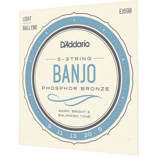 D'Addario EJ69B Phosphor Bronze Light 9-20 5-String Banjo Strings