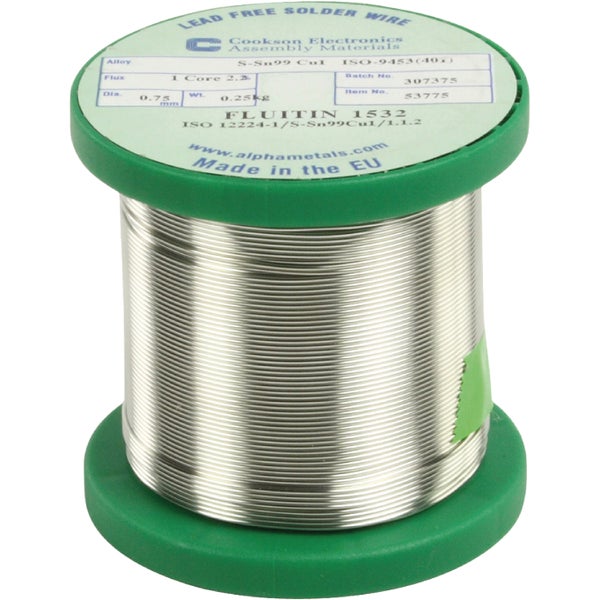 Nedis Alpha TIND-WM 250NPB Lead-Free Solder Wire, 0.75mm, 250g
