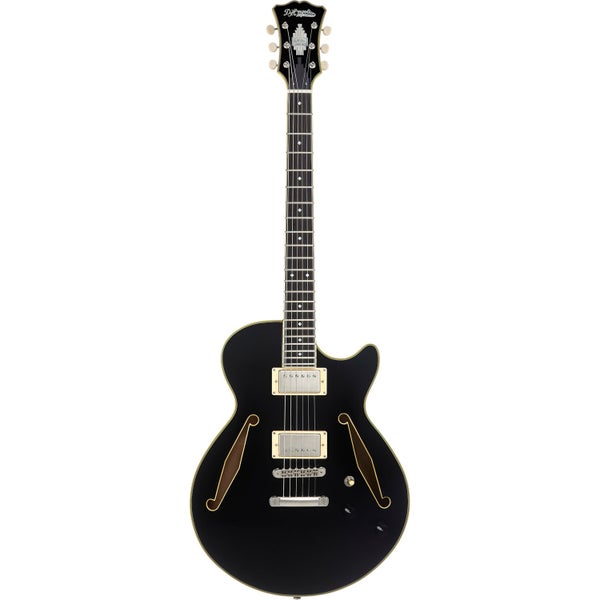 D'Angelico Excel SS Tour Solid Black guitare hollow body avec housse
