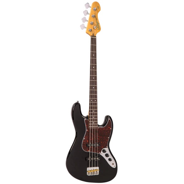 Vintage V49BLK Coaster Series Gloss Black Electric Bass Guitar