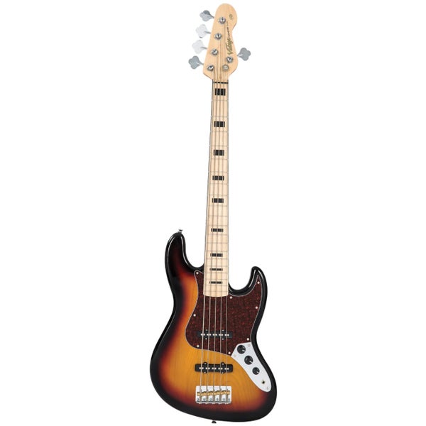 Vintage V495SB Coaster Series 5-string 3-Tone Sunburst Electric Bass Guitar