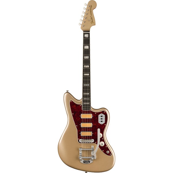 Fender Gold Foil Jazzmaster Shoreline Gold EB Limited Edition Electric Guitar with Deluxe Gig Bag