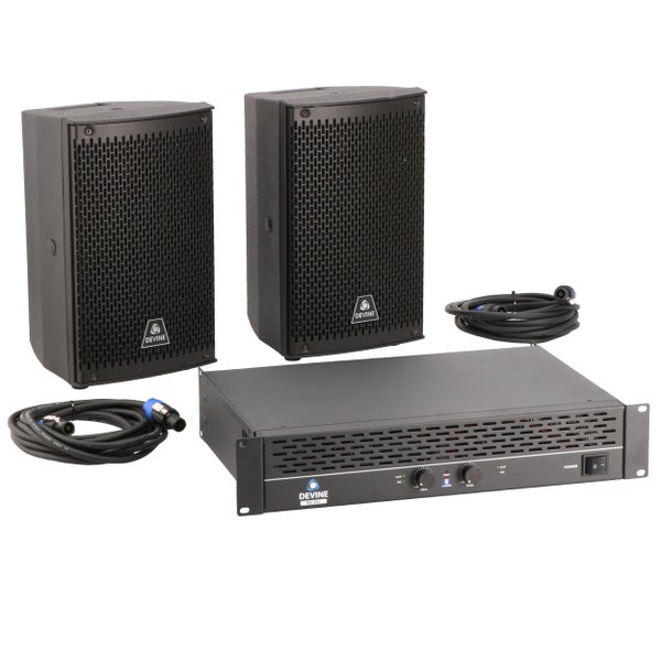 Devine Onyx 6 set d'enceintes (2x) avec ampli et câbles d'enceinte (5 m)