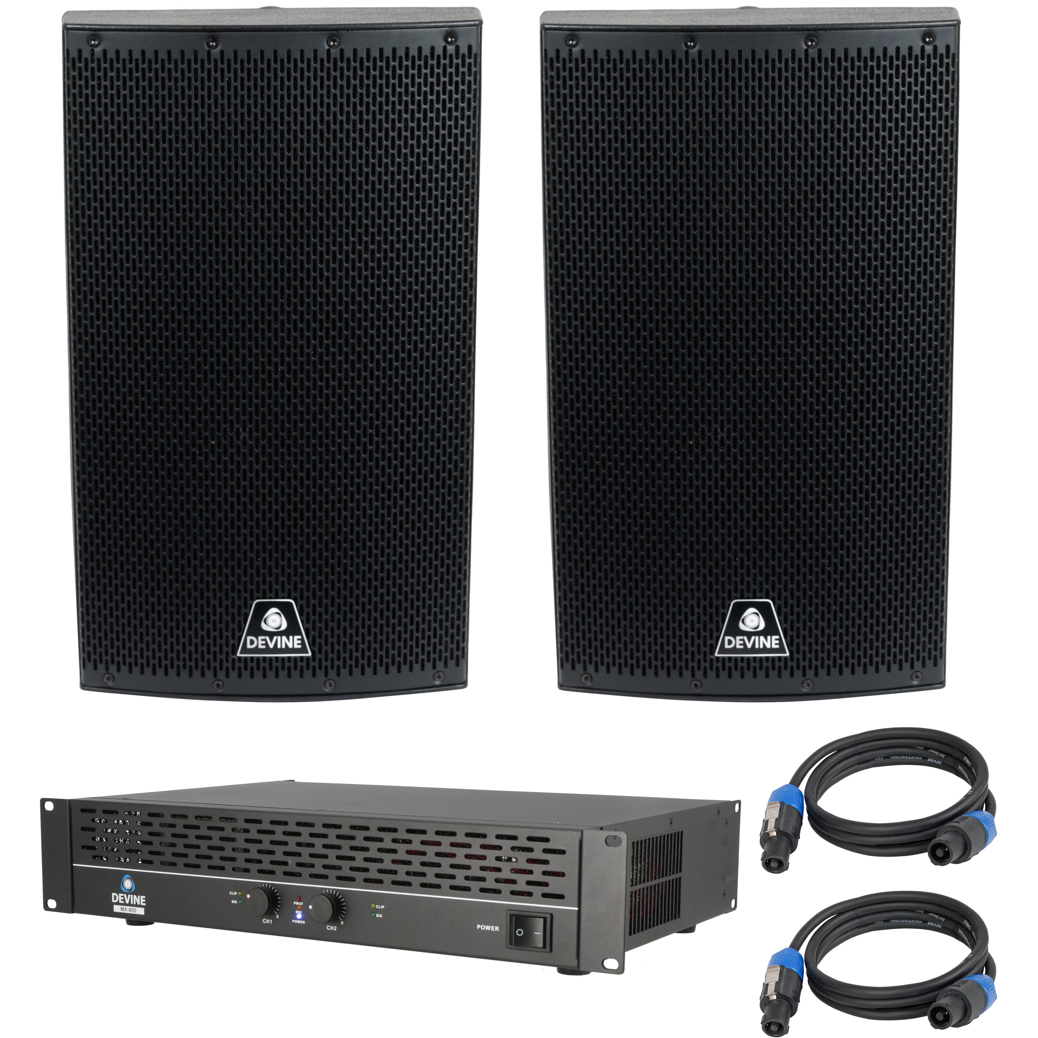Devine Onyx 12 Speaker System with Amplifier and Speaker Cab | Bax Music