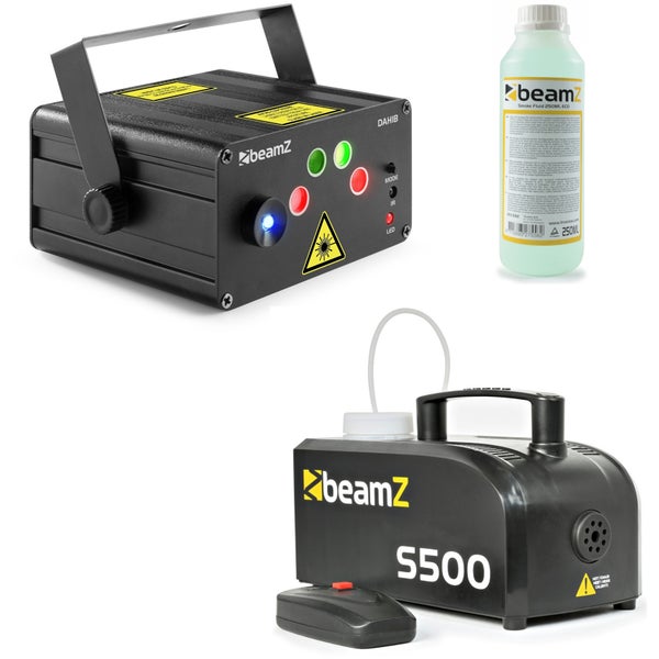 BeamZ Dahib Party Laser + 500W Smoke Machine