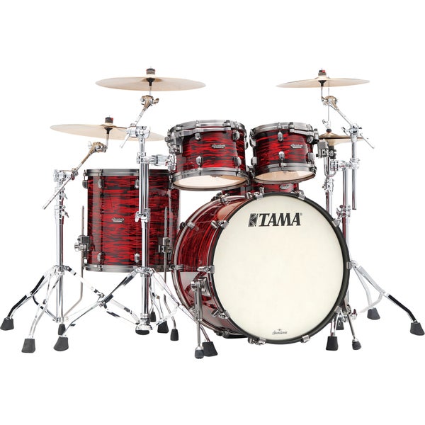 Tama MR42TZUS-ROY Starclassic Maple Red Oyster 4-Piece Shell Set with Black Nickel Hardware