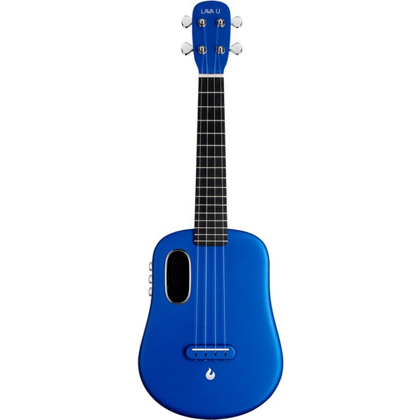 LAVA Music U 23 Inch Concert FreeBoost Sparkle Blue Electro-Acoustic Concert Ukulele with Effects