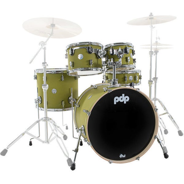 PDP Drums PD805464 Concept Maple Finish Ply Satin Olive 5-Piece Shell Set