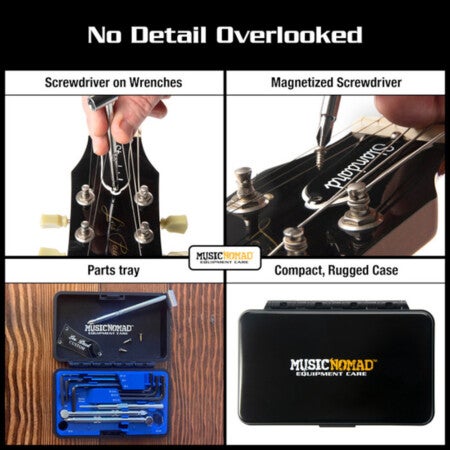 MusicNomad Total Guitar Spa - Kit da 15 pezzi - Dettagli, Pulisce, Lucida e Condiziona la tua Chitarra o Basso (MN292