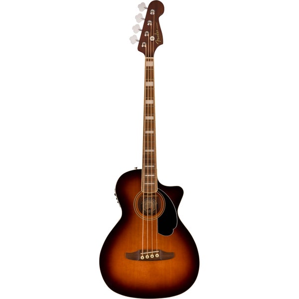 Fender Kingman Bass Shaded Edge Burst WN Black Pickguard Electro-Acoustic Bass Guitar with Gig Bag