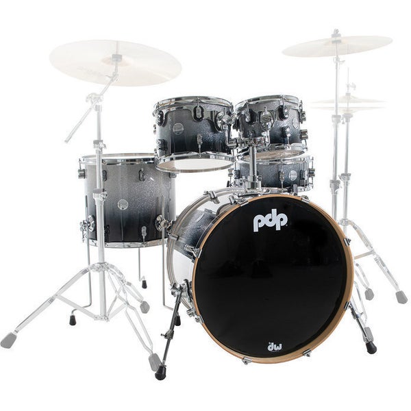 PDP Drums Concept Maple 5-Piece Silver to Black Sparkle 5-Piece Shell Set