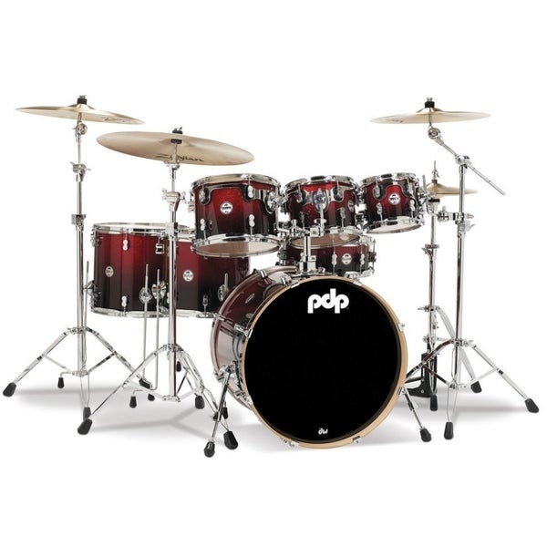 PDP Drums Concept Maple 7-Piece Red to Black Sparkle 7-Piece Shell Set