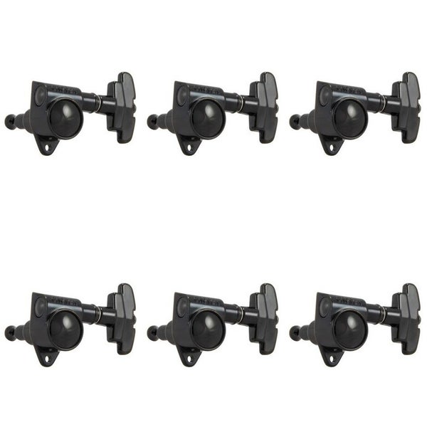 Grover Super Rotomatics 18:1 Gear Ratio 109-18 Series 3x3 Machine Heads (Black Chrome)