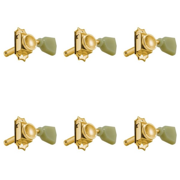Grover Vintage Locking Rotomatics 533 series mécaniques Gold Keystone set de 6 en ligne