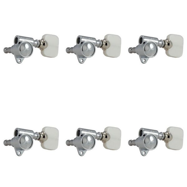 Grover Vintage Rotomatics Pearloid Button 103 series mécaniques Chrome set de 6 - 3x3