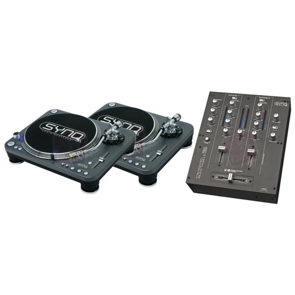 SynQ tocadiscos 2x X-TRM 1 + panel de mezclas de 2 canales SMD-2 DJ-set