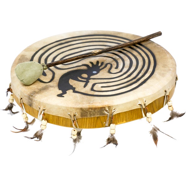 Terré percussion Shaman Drum Kokopelli - Goat 40cm Frame Drum with Beater