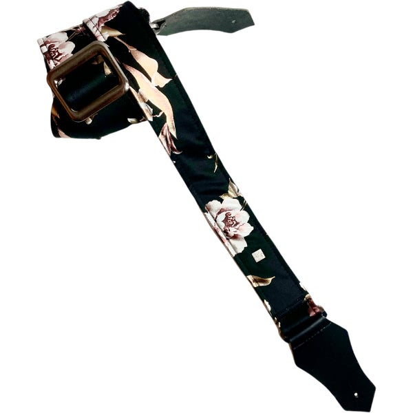 Get'm Get'm Metal Rose Collection Black Guitar Strap