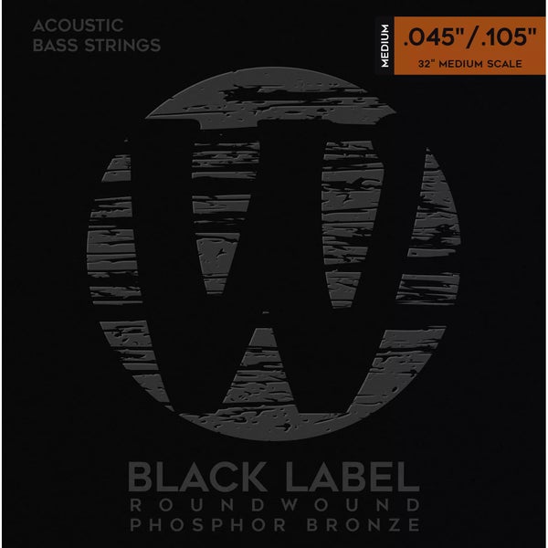 Warwick Black Label 36200 MS Acoustic Phosphor Bronze 45-105 jeu de cordes pour basse acoustique