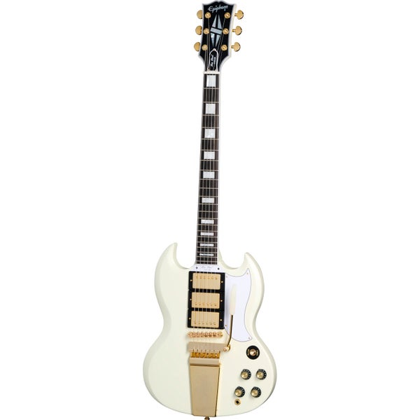 Epiphone 1963 Les Paul SG Custom Maestro Vibrola Classic White Electric Guitar with Case