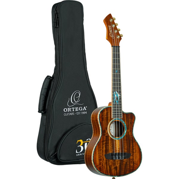 Ortega 30th Anniversary Series RUHZ30TH-BW ukulélé ténor électro-acoustique avec housse