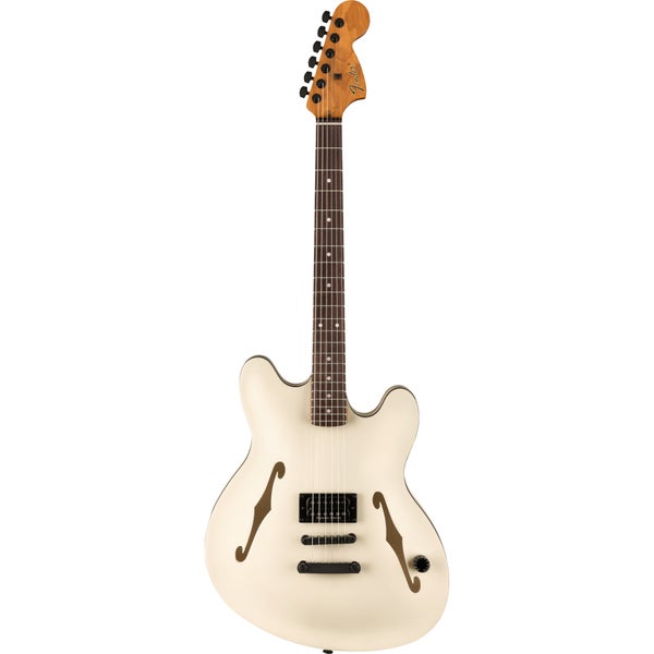 Fender Tom DeLonge Starcaster RW Satin Olympic White guitare semi-hollow body