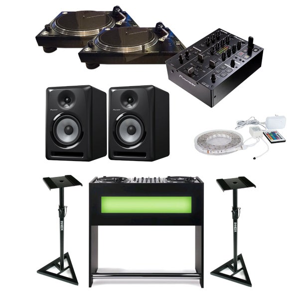 Pioneer DJ set de tocadiscos PLX-1000 con Glorious GigBar