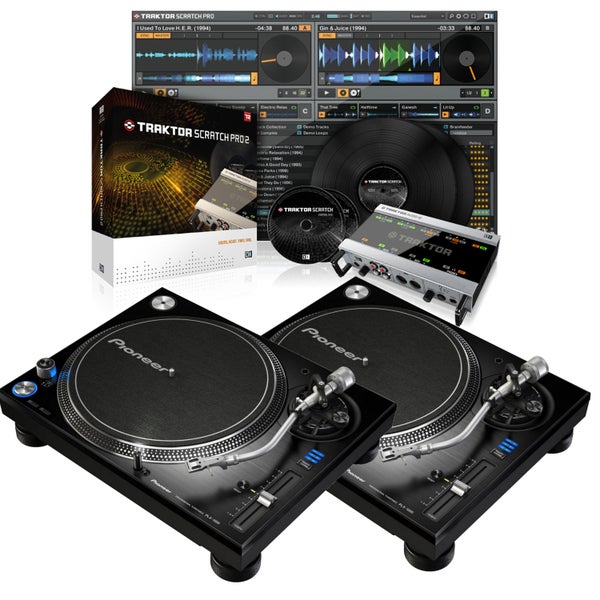 Pioneer DJ mesa de mezclas PLX-1000 (2 unidades) con Traktor Scratch A10 DJ set