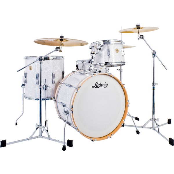 Ludwig LCLUB20WM Continental Club 20 4-Piece Shell Set (White Marine Pearl)
