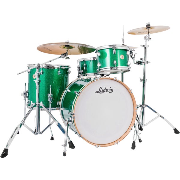 Ludwig LCO5024G Continental 22 4-Piece Shell Set (Green Sparkle)