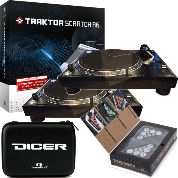 Pioneer DJ 2x PLX-1000 + Traktor Scratch A6 + set Novation Dicer