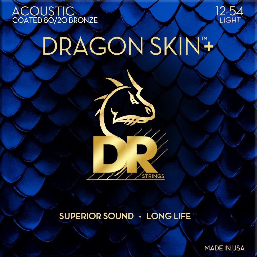 DR Strings Dragon Skin+ Coated 80/20 Light 12-54 Acoustic Gu | Bax Music