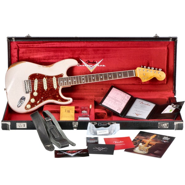 Fender Custom Shop Time Machine 1967 Strat Relic Closet Classic Hardware Faded Aged Shell Pink with Deluxe Case and CoA
