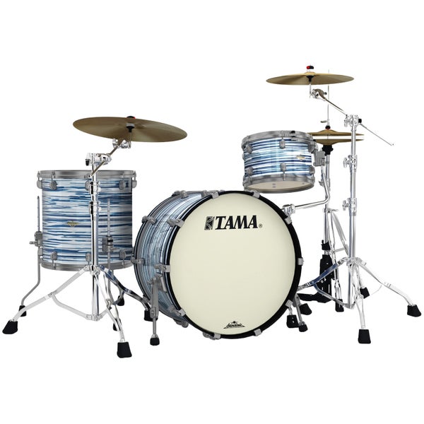 Tama MR32CZUS-BWO Starclassic Maple Blue & White Oyster 3-Piece Shell Set with Smoked Black Nickel Hardware