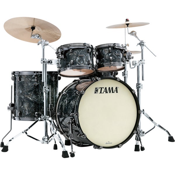 Tama MR42TZBNS-CCL Starclassic Maple Charcoal Swirl 4-Piece Shell Set with Black Hardware