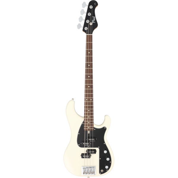 FGN Guitars J-Standard Mighty Power Vintage White Electric Bass Guitar with Soft Case