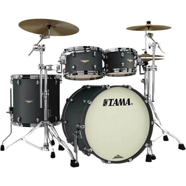 Tama MA42TZBNS-FBK Starclassic Maple Flat Black 4-Piece Shell Set with Black Nickel-Plated Hardware