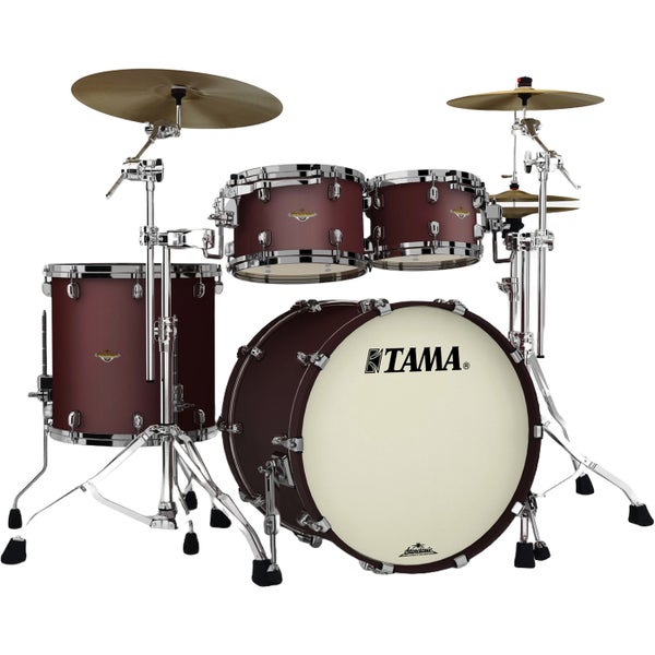 Tama MA42TZBNS-FBM Starclassic Maple Flat Burgundy Metallic 4-Piece Shell Set with Black Nickel-Plated Hardware
