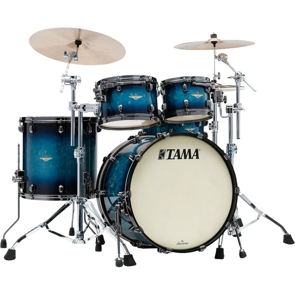 Tama MA42TZBNS-MEB Starclassic Maple Molten Electric Blue Burst 4-Piece Shell Set with Black Nickel-Plated Hardware