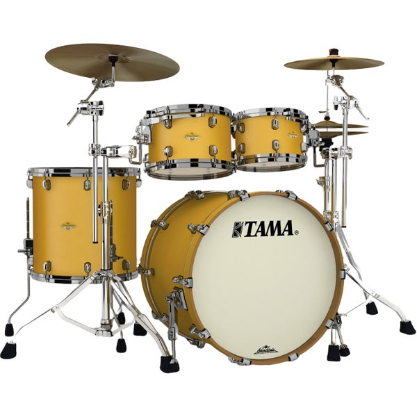 Tama MA42TZBNS-SAM Starclassic Maple Satin Aztec Gold Metallic 4-Piece Shell Set with Black Nickel-Plated Hardware