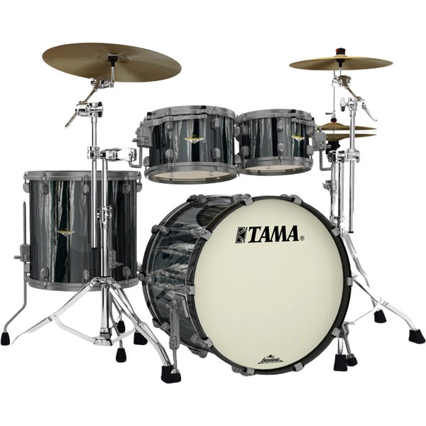 Tama MA42TZUS-BCS Starclassic Maple Black Clouds & Silver Linings 4-Piece Shell Set with Black Nickel Hardware