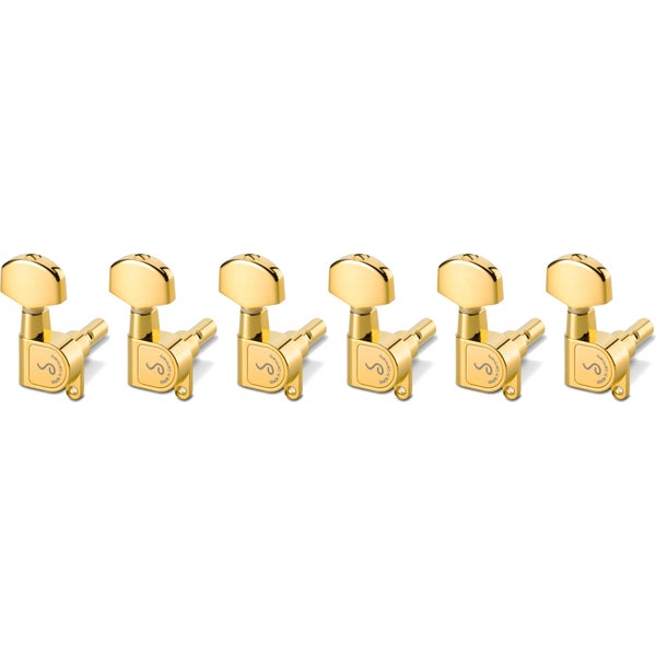 Schaller M6 135 Locking 6-In-Line Gold mécaniques à blocage pour guitare