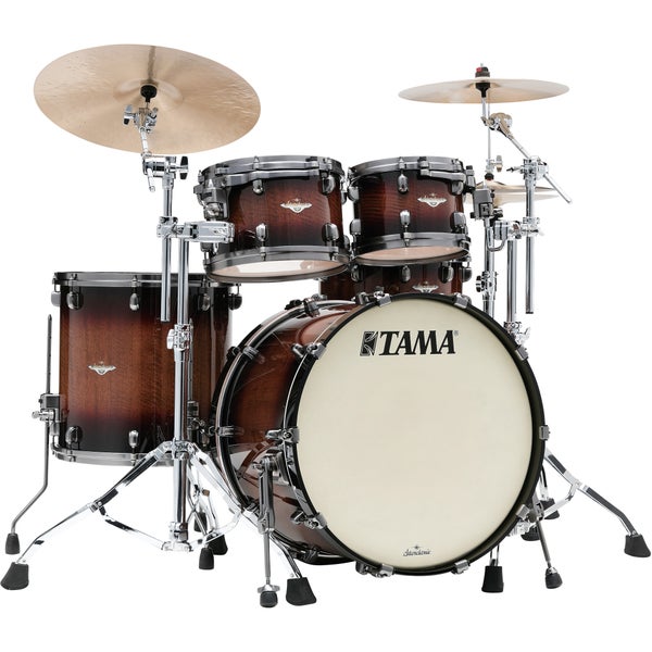Tama ME42TZUS-VTBV Starclassic Maple Tobacco Sunburst Movingui 4-Piece Shell Set with Black Nickel Hardware