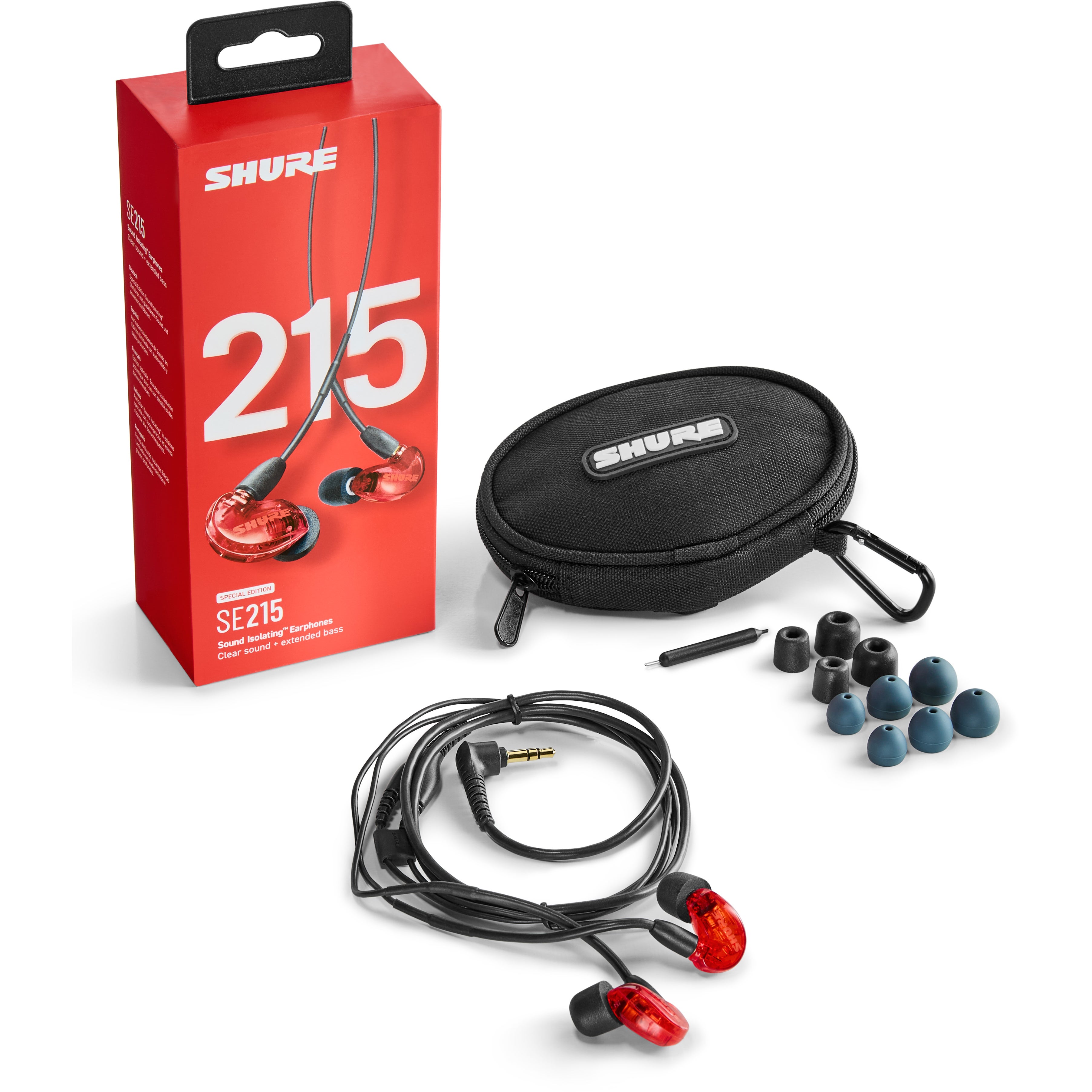 Shure Red Box Shure 215SPE In-Ear Headphones (Red) | Bax Music