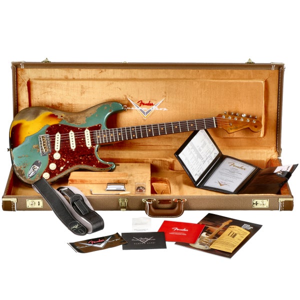 Fender Custom Shop Limited Edition Roasted '61 Strat Super Heavy Relic Aged Sherwood Green over 3-Colour Sunburst - CZ568588