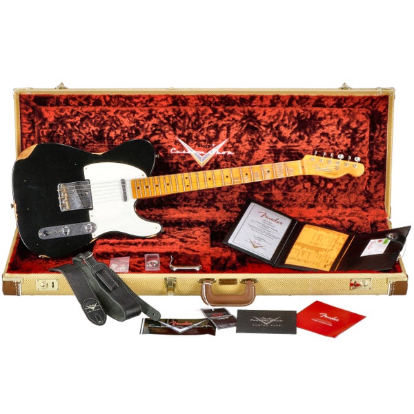 Fender Custom Shop Limited Edition Reverse '50s Telecaster Relic Aged Black with Deluxe Case and CoA - R125768