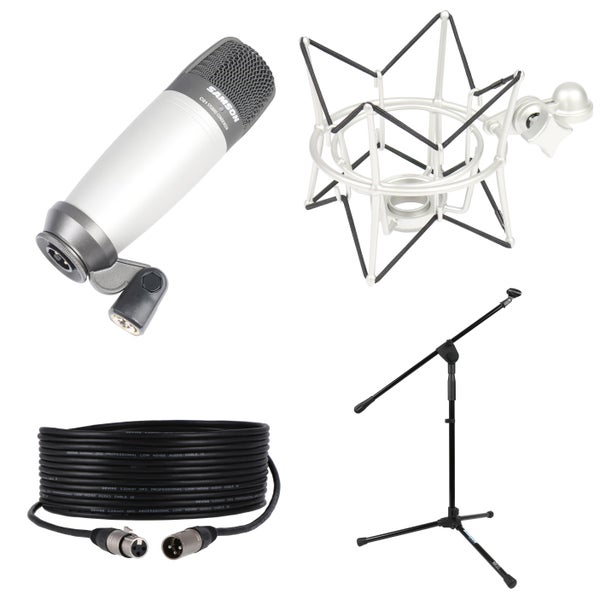 Samson C01 Condenser Microphone + Shockmount, Stand and Cable